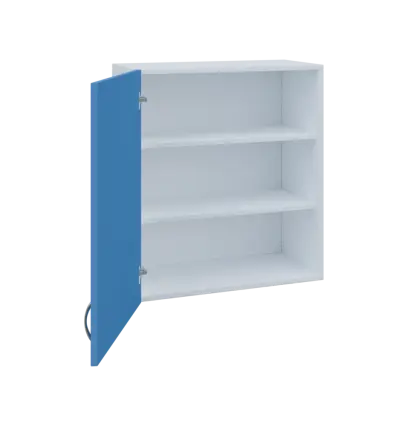 MH - 65D horní skříňka, 1-dveřová, levá, 770x654x440, korpus bílý, dvířko pastelově modrá